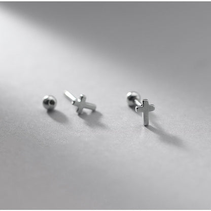 S925 Sterling Silver Stud Cross For Women