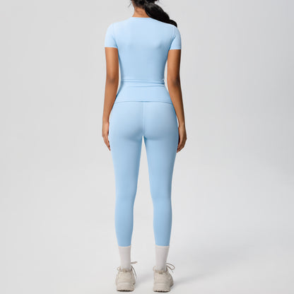 C it all Stretch Sports T-Shirt & High Waist Yoga Pants Set