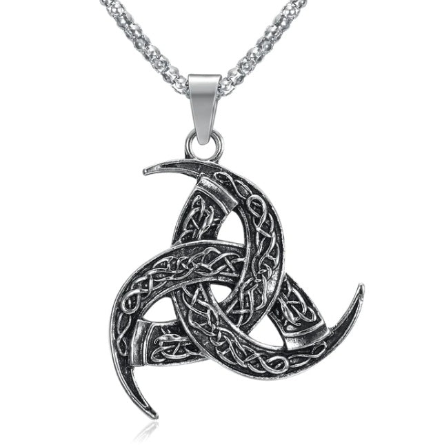 Chaîne à pendentif rune en corne circulaire fabriquée par Asgard