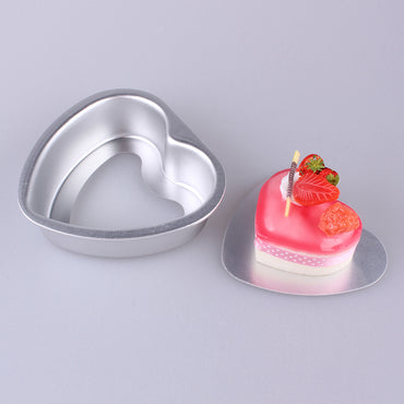 Moule à gâteau à fond vivant en forme de coeur en alliage d'aluminium