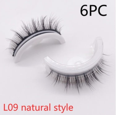 Återanvändbara 3D Mink Lashes naturliga falska ögonfransar Självhäftande falska limmar fria lass Makeup ögonfrans Extens Silk ögonfransar