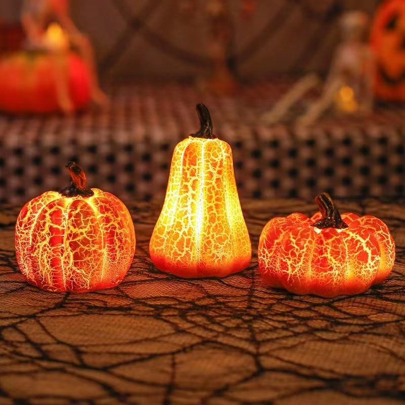 Nya Halloween pumpa lyktor Simulering Pumpa LED ljuslampa Resin Luminous pumpa