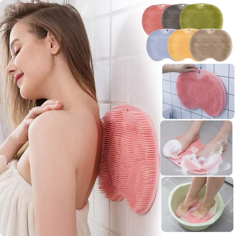 Brosse de bain de Massage, tapis de bain antidérapant, brosse de Massage du dos, ventouse en Silicone, tampon de frottement des pieds, outil de bain de nettoyage du corps