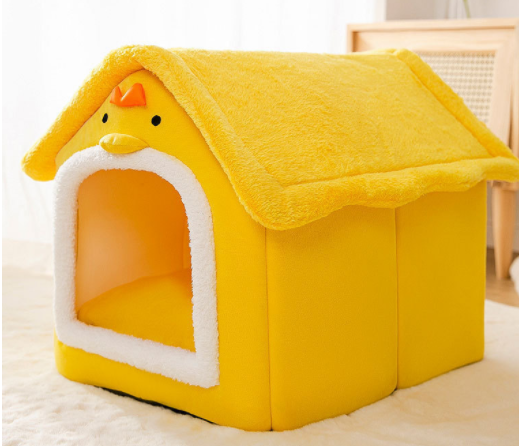 Maison pliable pour chien et chat, lit d'hiver pour chien, niche de sommeil, nid amovible, grotte chaude et fermée, canapé, fournitures pour animaux de compagnie