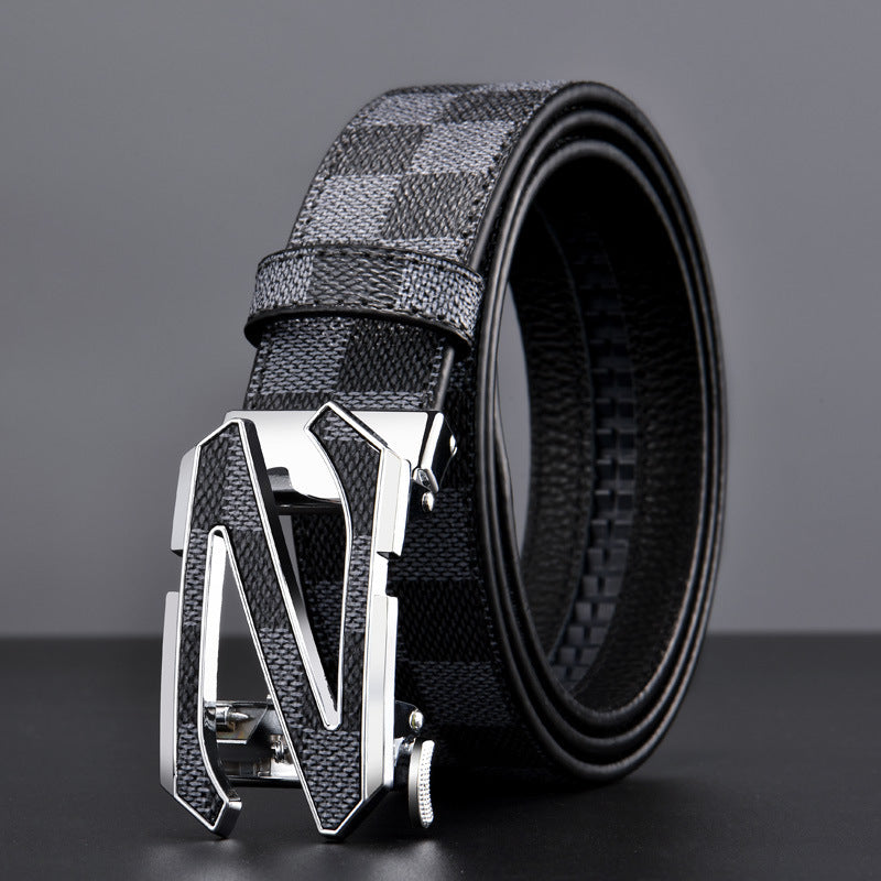 Light Luxury Youth Men's Plaid Belt