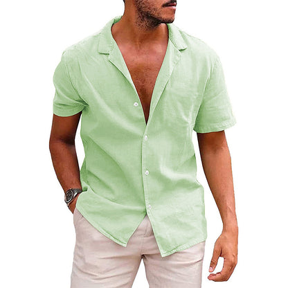 Hauts pour hommes chemise boutonnée décontractée à manches courtes chemise de plage été