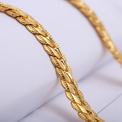 Män Halsband Gold Tone Snake Chain