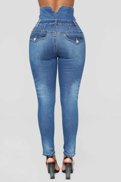 Rippade hål mode Jeans Kvinnor Hög midja skinny penna Denim Byxor Elastisk Stretch broderi sexiga Jeans kvinnor high street