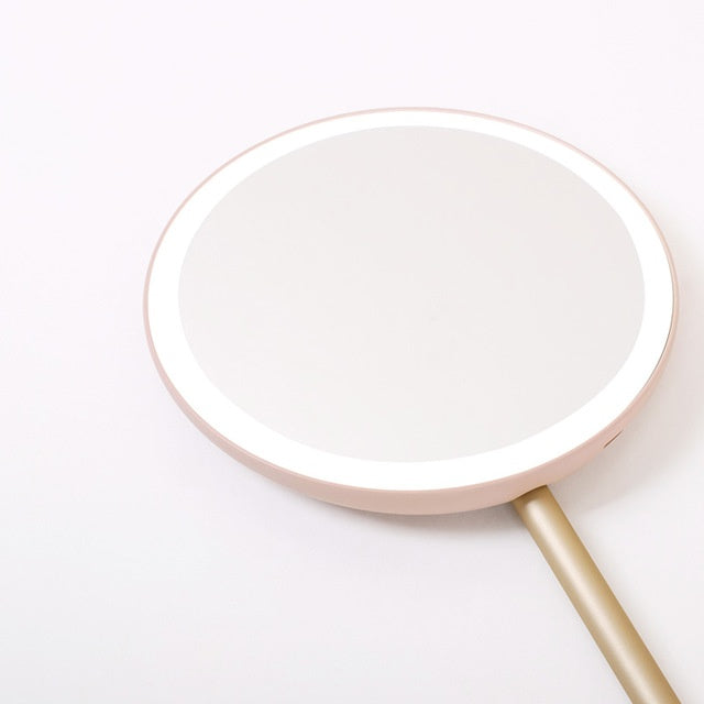 Miroir de maquillage pliable à LED