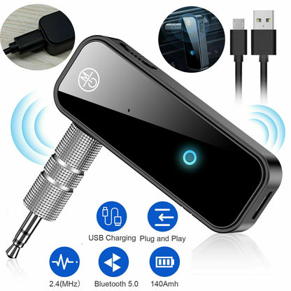 Bluetooth 5.0 2in1 émetteur récepteur voiture adaptateur Audio sans fil USB 3.5mm Aux