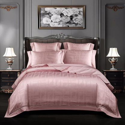 Europeisk jacquard-sängkläder i satin med fyra delar