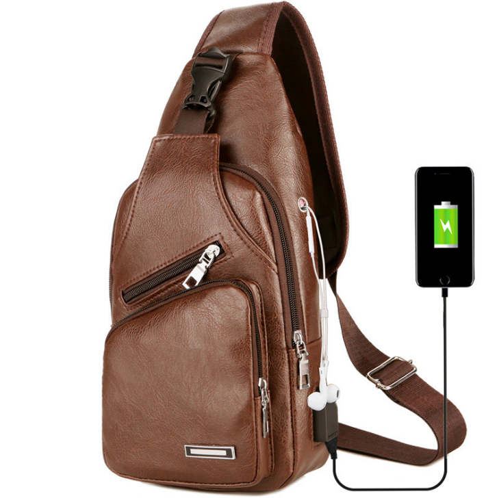 Sac de messager de sac de poitrine de chargement portable USB