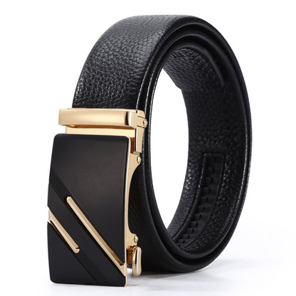 Men's Automatic Leather Buckle Business Belt - Professional Efficiency