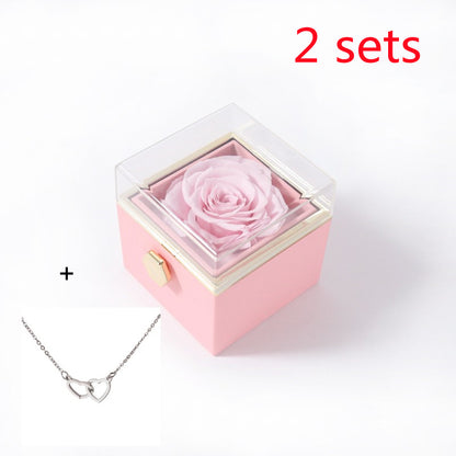 Stainless Steel Double Love Necklace Box Set