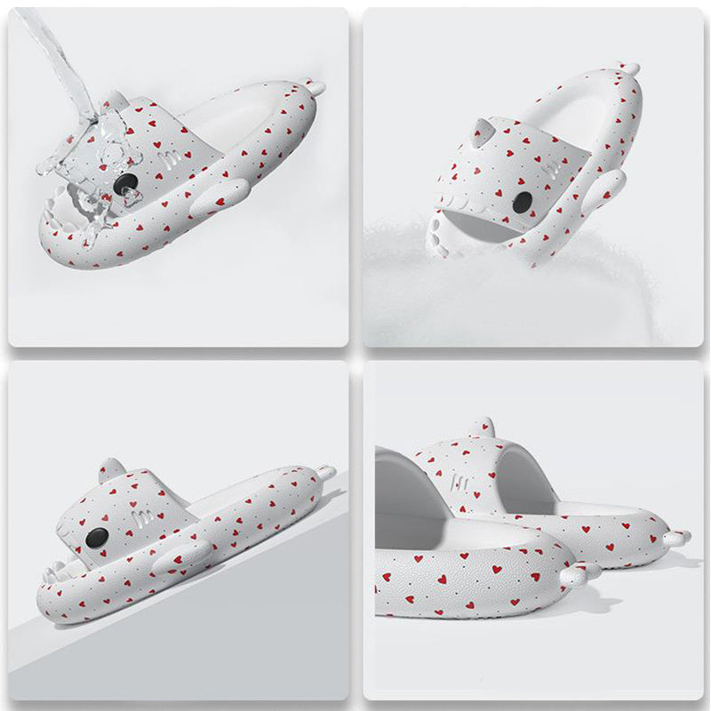 Lovers Shark Pantoufles Chaussures Imprimé Coeur Femmes Hommes