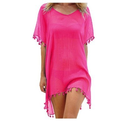 Robe ample en mousseline de soie pour femmes, tunique de plage d'été, chemise de couverture