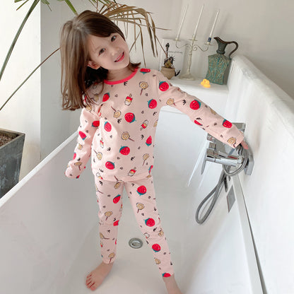 Children's Autumn Clothes And Long Trousers Cotton Middle-aged Children's Home Underwear Set