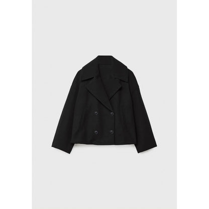Ins Double-breasted Lapel Blazer Jacket Fashion Loose Woolen Short Coat Elegant Commuting Women's Clothing