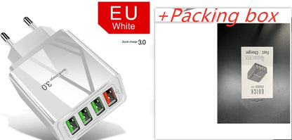 Upplyst 4USB Mobiltelefonladdare 3A Laddningshuvud