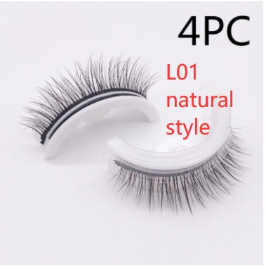 Återanvändbara 3D Mink Lashes naturliga falska ögonfransar Självhäftande falska limmar fria lass Makeup ögonfrans Extens Silk ögonfransar