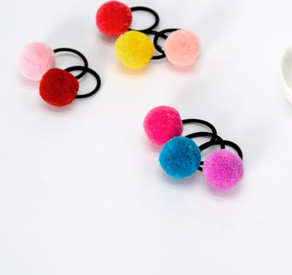 Korean candy color children's hair ball hair ring color tie hair band no seams do not hurt hair rope baby hair rope