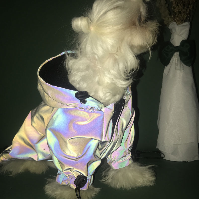 Mode hund kläder Husdjur hundar Hoodie för hund rock Vindbreaker Reflekterande kläder