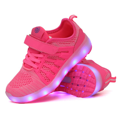 Children flying woven LED light shoes