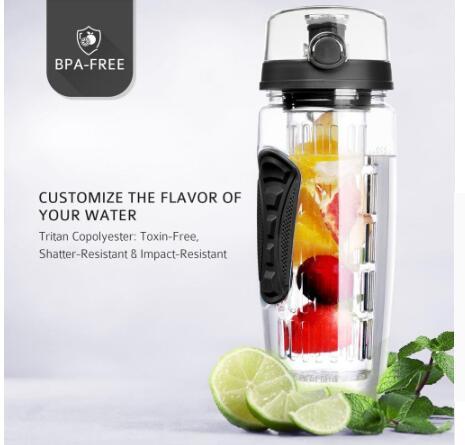 Infuseur à fruits gratuit, flacon shaker à jus, flacon à bière