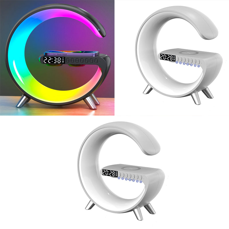 Lampe LED intelligente en forme de G, Bluetooth, chargeur sans fil, lampe d'ambiance, contrôle par application, pour la décoration de la chambre à coucher, nouvelle collection