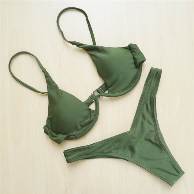 Sexiga kvinnor bikini strandkläder push-up badkläder badkläder