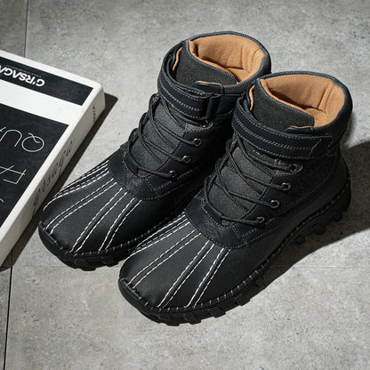 Unisex Winter Fleece Snow Boots - Waterproof Anti-Slip Work Boots