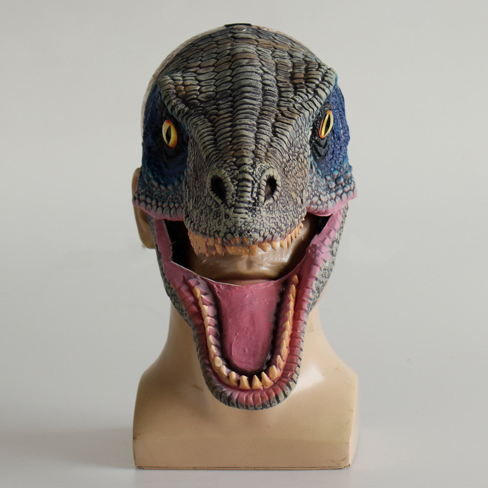 Dinosaur Moving Mouth Latex Mask Huvudbonader Halloween Party Cos Rekvisita