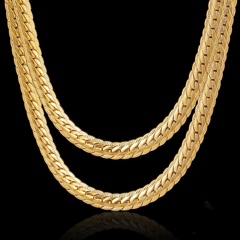 18K Gold Plated Clavicle Chain Necklace - Unisex Jewelry