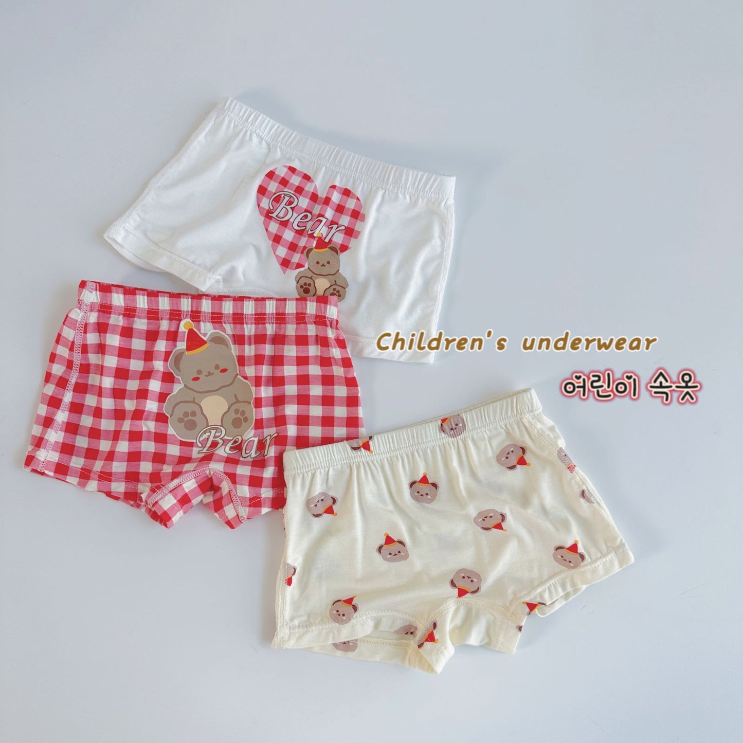 Tredelad uppsättning barnkalsonger Modaltryck Baby Kindergarten Boxershorts