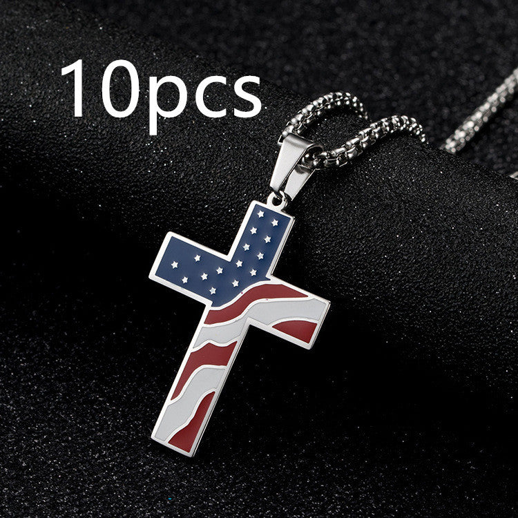 Collier Croix Drapeau