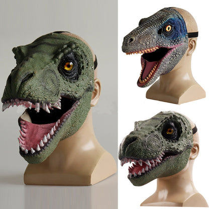 Dinosaur Moving Mouth Latex Mask Huvudbonader Halloween Party Cos Rekvisita