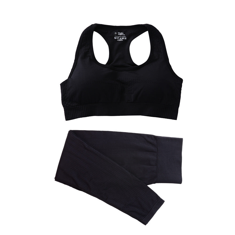 2 pièces ensemble de Yoga sans couture femmes survêtement taille haute Leggings vêtements d'entraînement vêtements de sport Fitness haut court costumes de sport ensemble de gymnastique