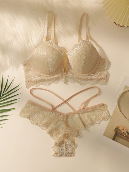 Women's Lingerie Set, Sexy Lace Trim Lingerie Set