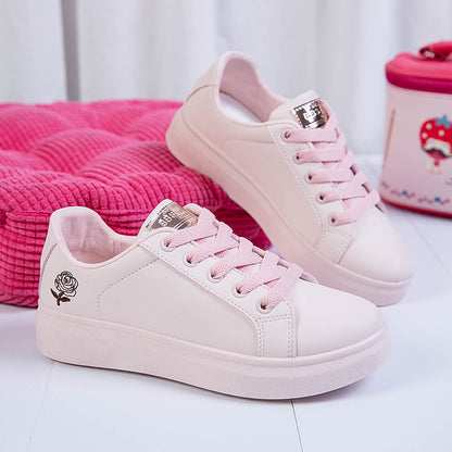 White Women Rose Shoes