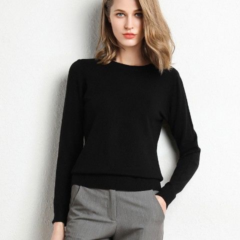 New Sweater Women Knitted Sweater Round Neck Bottoming Shirt