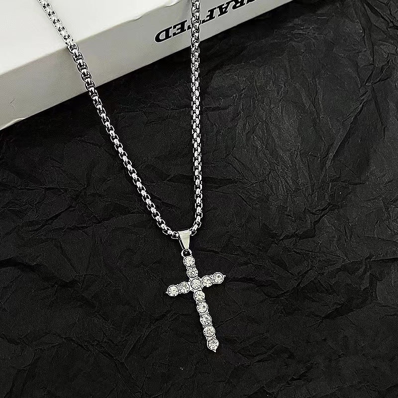 Street Diamond Cross Necklace For Men