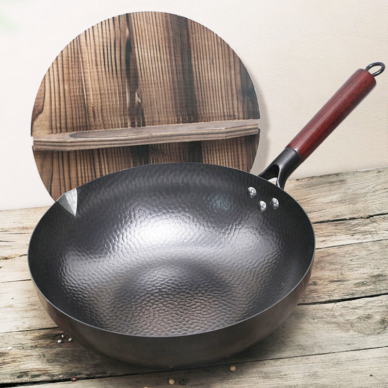 Iron Pan Traditionell Iron Wok Handgjord