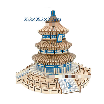 Puzzle de modèle de construction en bois, jouet 3d, planche de Puzzle tridimensionnelle