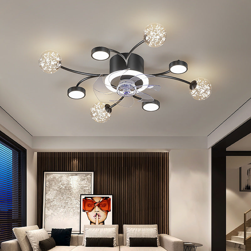 Modern Smart Bedroom Ceiling Fan Lamp