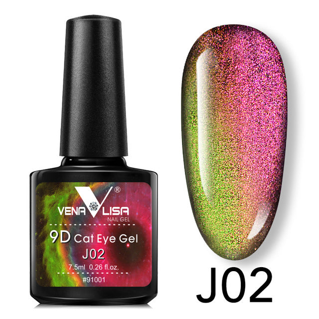 Venalisa 9D Gellack Cat Eye Magic Chameleon Gellack Nagelmanikyr Galaxy Starry Magnetic Multicolor 5ml Nagellack