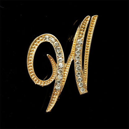 26 English Alphabet Brooches With Diamonds