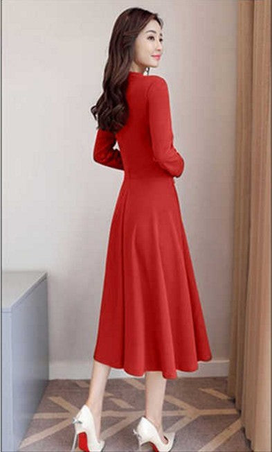 Slim long-sleeved versatile bottom skirt