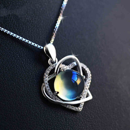 Collier en forme de coeur en cristal pour femmes