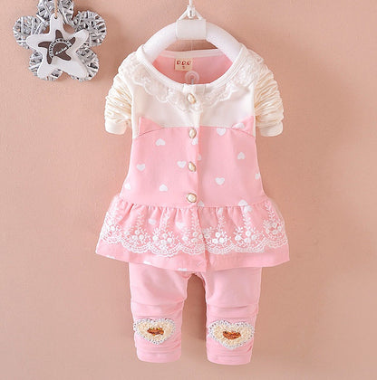 BibiCola Baby Flickor Kläder Kläder små Träningsdräkter Barn Toppar + Byxor 2st Träningsdräkter Barn Flickor Kläder Baby Flicka Kläder Set