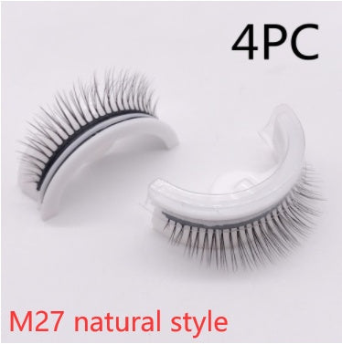 Återanvändbara 3D Mink Lashes naturliga falska ögonfransar Självhäftande falska limmar fria lass Makeup ögonfrans Extens Silk ögonfransar